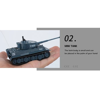 CONUSEA 1:72 Mini RC Tank Caterpillar Rádiom Riadené Auto nemecký Tiger I Tanky Panzer s Otáčanie Veže Hračky pre Chlapca