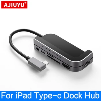 AJIUYU USB C ROZBOČOVAČ pre iPad Vzduchu 4 Typ C Dock konektor USB 3.0 HDMI 3,5 mm PD Port Splitter Adaptér Converter Pre ipad air4 10.9 tablet Hub