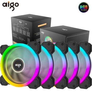 Aigo DR12 Pc Prípade Ventilátor, Nastavenie RGB Chladiaci Ventilátor 120mm Tichý, IR Diaľkové ovládanie Počítača Chladič na Chladenie RGB Prípade Ventilátor CPU Ventilador PC 12V