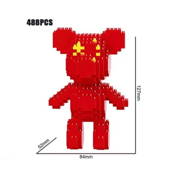 Populárny Kreslený zvierat micro diamond blok čína Spojené Kráľovstvo Maľovanie medveď tehly nanobricks hračky kolekcia