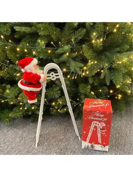 Automaticky Santa Claus Elektrické Lezenie Dvojitý Rebrík Hudby Ornament Hračky