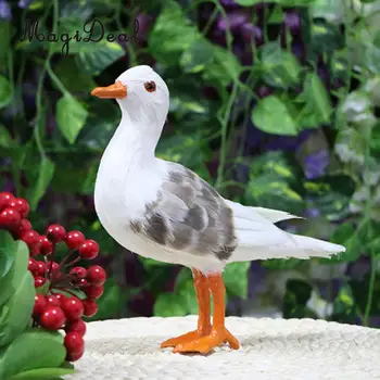 MagiDeal Umelé Perie Simulácia Seagull Vtákov Model Home Table Dekorácie Strom Decor Plavidlá Polica Displej