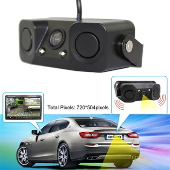 Nočné Videnie Kamery Monitor 2led Auto parkovacia Kamera S Radarom Parkovací Senzor, Auto Príslušenstvo, Auto Backup, S Monitorom Fotoaparátu