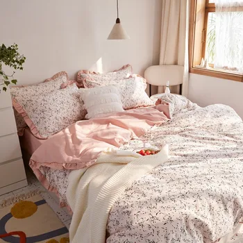 Bavlnená posteľná bielizeň Sady Twin Kráľovná King size Perinu Byt/montované plechové Drobné Kvety