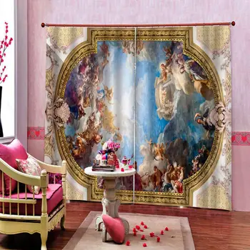 Európsky 3D Závesy anjel dizajn Závesy Pre Obývacej Izby, Spálne, Dekorácie, záclony