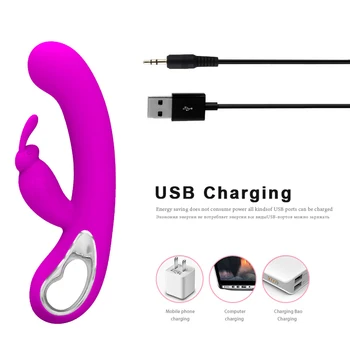 Sexuálne Produkty 12 Rýchlosťou G-spot Masáž Rabbit Vibrátor USB Nabíjateľné Ženská Masturbácia Dildo Vibrátor sexuálnu Hračku pre ženy
