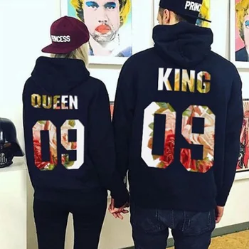 Kráľ, Kráľovná Hoodie pár Mikiny Dámske Harajuku Streetwear Green Plus Veľkosť Roztomilý Mikina hoodies