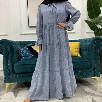 Nové Módne Dubaj Skromné Abaya Župan Moslimských Žien Kaftan Velvet Islamské Oblečenie Elegantné Šifón Femme Turecko Maxi Šaty