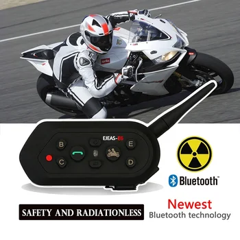 2 ks EJEAS V6 Motocykel Intercom Bluetooth Helmy, Slúchadlá Reproduktor Moto Príslušenstvo 1,2 km IP65 Hudby 2-Pásmový Communicator