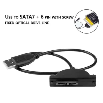 USB 2.0 7+ 6 PIN SATA CD-ROM Optickej Jednotky Adaptér Kábel pre Prenosný Počítač AS99