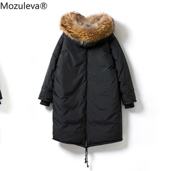 Mozuleva 2020 Auutmn a v Zime Pokryté Tlačidlo 90% Biela Hus Nadol Dlhá Zimná Bunda a Kabát pre Ženy Puffer Kabát Ženy