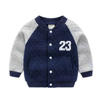 2020 Bežné Deti Baseball Jacket Bavlna 2-6Year Cartoon Zips Chlapci Oblečenie List Plný Rukáv Chlapci Kabát Tlač Jeseň Zima