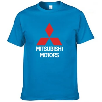 Pánske Krátke Rukáv Mitsubishi Auto Logo T-shirt Lete bežné mužské jednofarebné Bavlnené Tričká Módne HipHop Harajuku Mužov Oblečenie