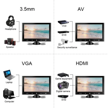 Auto LCD Monitor 7/9 Palcový HD HDMI/VGA/AV TV a PC, DVD Prehrávač, Fotoaparát Auto Zadné View Monitor na opierku hlavy Parkovanie Spätné Systém