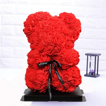 NOVÉ Valentines Day Darček 25 cm Teddy Rose Medveď Ruže Kvet Umelé Dekorácie Vianočné Darčeky Ženy k Narodeninám