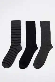 DeFacto Jeseň Muž Ponožky Vzorované Ponožky 3 Kusy Obuv Novej Sezóny-R8072AZ20AU