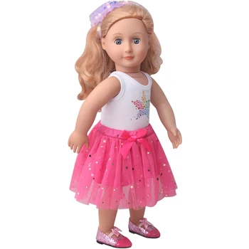 18-palcové Dievčatá bábiky oblečenie Hviezda tlač šaty v mnohých farbách šaty fit 40-43 cm baby Boy bábiky American doll sukne Hračky c919