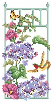 Kvetinové záhrade, cross stitch package cartoon ľudí 18ct 14ct 11ct tkaniny bavlnené nite na výšivky HOBBY ručné vyšívanie