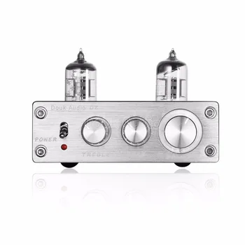 Douk Audio Mini Vákuové Trubice Predzosilňovač Home HiFi Stereo Audio Bass Predzosilňovač Ovládanie