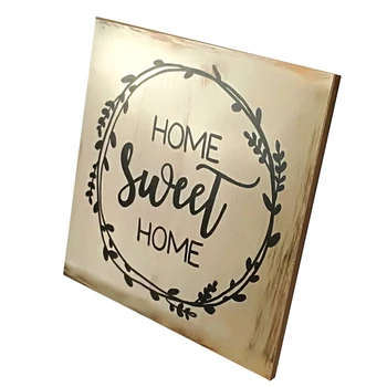 1 Ks Drevená Dekoratívne Rustikálny Drevo Značky Vintage Home Sweet Prihlásiť Doska Kolaudačné Párty Darček Dom V Štýle Domu Ornament