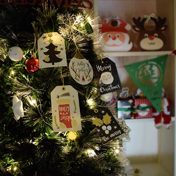 2019 Nový Mix Vianočné Značky Na Pozlátené Vianočné Papier Značky Kraft Papier Karty, Menovky, Štítky Vianočný Stromček Visí Domova