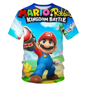 Dobrodružstvo hry Happy Birthday Karikatúra Super Mario 3D Tlač Deti T shirt Dieťa Funny T-shirt Chlapec/Dievča Narodeniny Číslo Oblečenie
