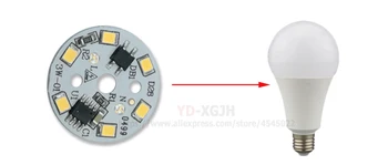 20PCS AC 220V SMD 2835 stmievateľné led pcb dosky 3W 5W 9W 12W 15W integrované ic ovládač lampa panel Pre 7W Biela Teplá Biela LED Žiarovka