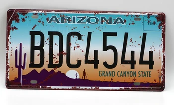 1 ks Arizona tin prihlásiť doska NÁS Americain auto licencie plakety muž jaskyňa garáž prihlásiť