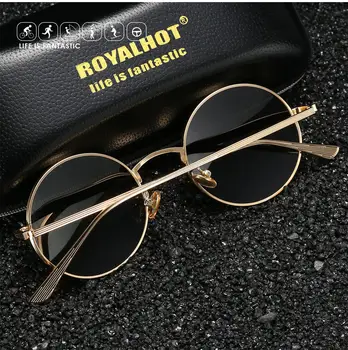 RoyalHot Vintage Kolo Polarizované slnečné Okuliare Mužov Značky Módny Návrhár Slnečné Okuliare Ženy Kovový Rám Živice Šošovky Okuliare UV400