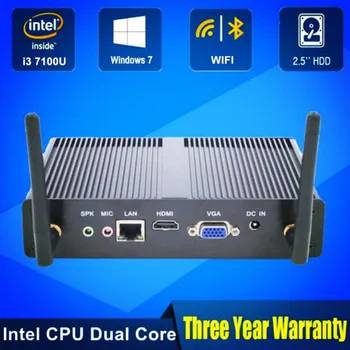 Najlacnejšie Eglobal Mini Počítač Originálne OEM Win10 Pro, Intel Core i3 7100U bez ventilátora Mini PC Barebone HTPC minipc Nuc Grafika 620