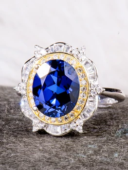 Zafír, Modrá gem, prstene pre ženy 925 sterling silver, acessorios feminino, svadobné halloween, šperky uxury Oficiálneho obchodu