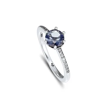 Modrá CZ Šumivé Koruny Prstene pre Ženy Móda 925 Sterling Silver Šperky Prstene Dievčatá Krúžok Krištáľové Šperky, Zásnubné Dary