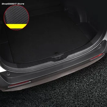 Uhlíkových vlákien Kože Auto Rearguards Zadný Nárazník batožinového priestoru Blatník Parapetné Dosky Chránič Stráže Pre Toyota RAV4 RAV-4 2019 2020 2021
