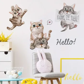 Nové spálne samolepky na stenu cartoon mačka detská izba nálepky dvere nálepky obývacia izba, detská izba domáce dekorácie