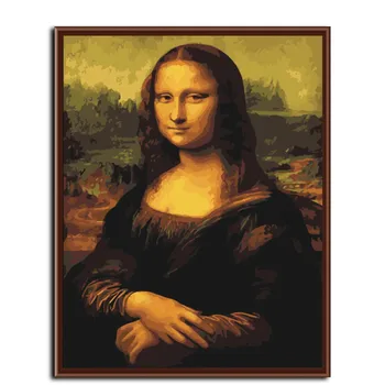 Mona Lisa Zarámovať Obrázok Maľovanie Podľa Čísel Wall Art DIY Digitálne Plátno olejomaľba Domova Pre Obývacia Izba
