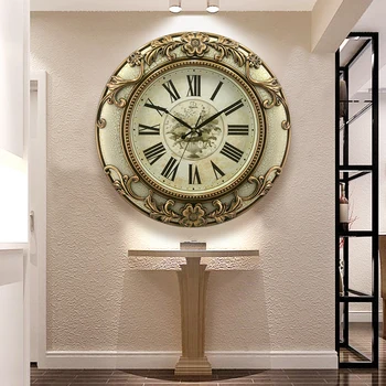 Európsky štýl nástenné hodiny Americký retro tichý hodiny módne kreatívne hodiny moderný minimalistický stene hodinky quartz hodiny