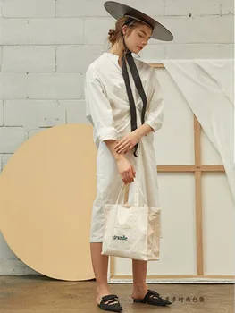 Módne dámske taška dizajnér malá taška cez rameno kríža telo vysoko kvalitné béžová plátno žena tašky