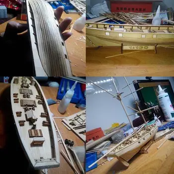 RCtown Montáž Stavebné Súpravy Loď Model Drevené Plachetnice Hračky Harvey Plachtenie Model Montované Drevené Stavebnice DIY D30