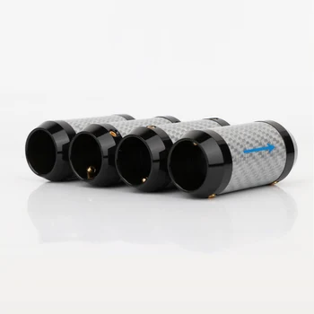 4Pcs hifi Uhlíkových Vlákien Nohavice Boot Y Splitter Reproduktor, Audio Kábel Drôt nohavice