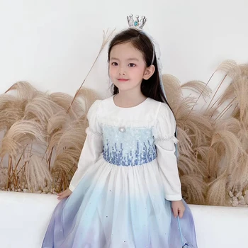 2020 Zbrusu Nový Elsa Šaty pre Dievčatá Princezná Snehová Kráľovná Halloween Cosplay Oblečenie, Detský Karneval, Vianočné Maškarný Strany plesové Šaty