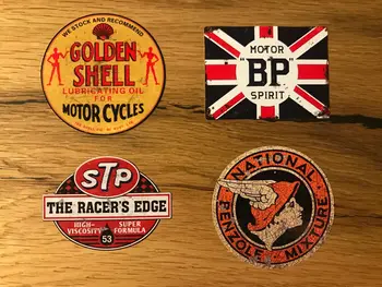Vintage Nálepky Olej STP UK Shell Oldtimer Oldschool Cafe Racer 2 GB # 408