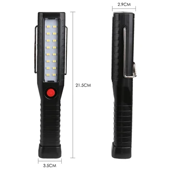 USB Nabíjateľné 16LED Magnetické Pracovné Svetlo Inšpekcie Lampa 3-Režim Led Baterka Háčik na Zavesenie Lampy Baterky Postavený v Batéria