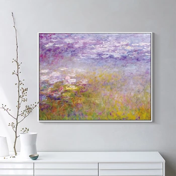 Claude Monet Slávne umelecké Diela Abstraktné Krajiny olejomaľba na Plátne, Plagát a Vytlačí Cuadros Wall Art Obrázok pre Obývacia Izba