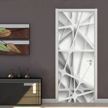 Moderné, Kreatívne Nástenné Tapety 3D Stereo Geometrický Vzor Dvere Nálepky Obývacej Miestnosti študovňa Stenu, Nálepky, PVC 3D Domov Obtlačky
