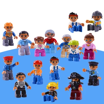 6pcs/nastavte Veľké Veľkosti Rodinného seriálu Stavebné Bloky CharacterFigures Hračky Pre malé Deti Deti