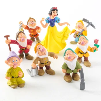8 Ks/set snehulienka a Sedem Trpaslíkov Akcie Obrázok Hračky 6-10 cm Princezná PVC bábiky zbierku hračiek pre deti darček k narodeninám