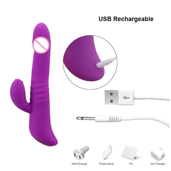 Vyhrievané Swing Dildo Rabbit Vibrátor pre Ženy Análny Plug Klitorisu Pošvy Stimulátor Sex Hračky pre Dospelých, Erotické Produkty Žena Sextoys