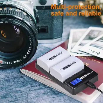 LP-E6 LP E6N Nabíjateľnú Batériu a LCD Duálny Nabíjačka pre Canon 5D Mark II III IV 70 D 5Ds 6D 5Ds 80D 7D 60D 5Ds R DSLR Fotoaparát
