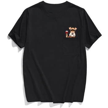 Tričko Módnej Značky lete vrecku jazvečík sestra vytlačené t-shirt pre mužov pre ženy košele Hip hop topy zábavné bavlna tees