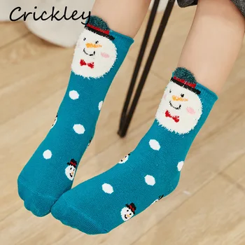 Zimné Deti Vianočné Ponožky Cartoon Santa Claus Elk Snehuliak Vzor Ponožky pre Chlapcov, Dievčatá Udržať v Teple Absorbovať Pot Deti Ponožky